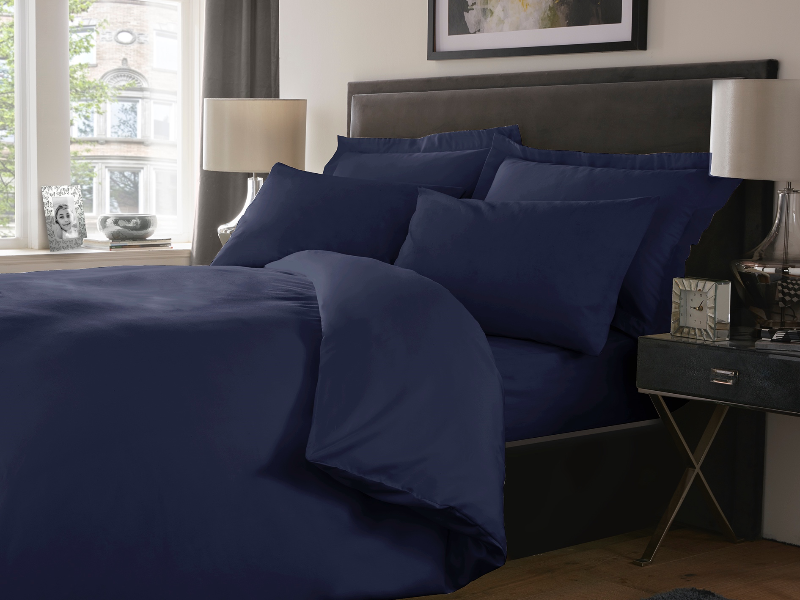 Navy Blue Solid Sheets — Solid Sheets, Bed Sheets by Royal Mills
