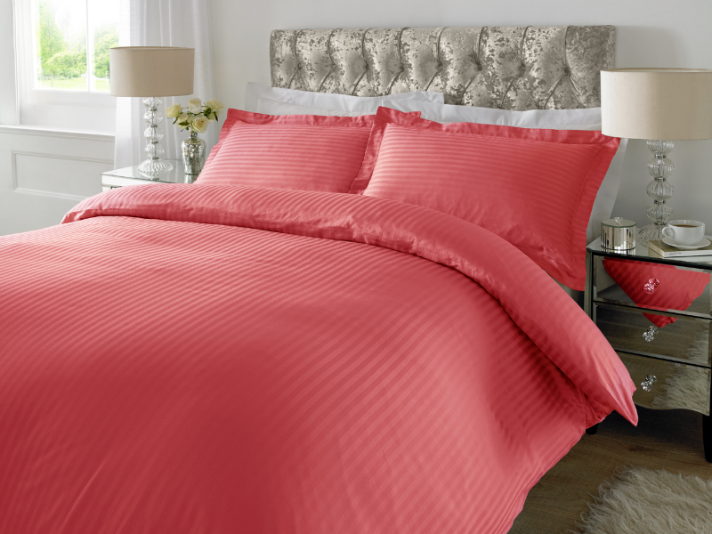 Desert Rose 1 CM Stripes Sheets — 1 CM Stripes Sheets, Bed Sheets by Royal Mills