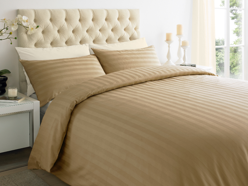 Caramel 2 CM Stripes Sheets — 2 CM Stripes Sheets, Bed Sheets by Royal Mills