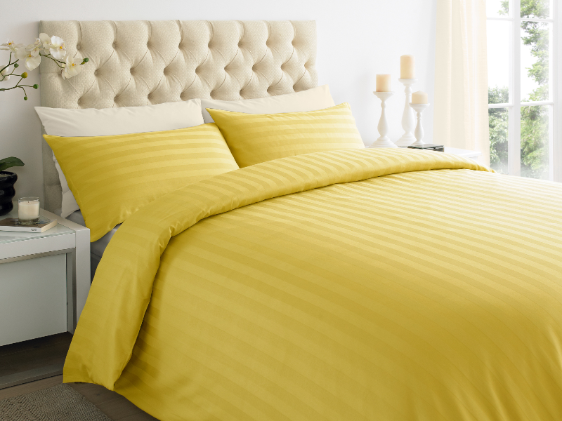 Lemon 2 CM Stripes Sheets — 2 CM Stripes Sheets, Bed Sheets by Royal Mills