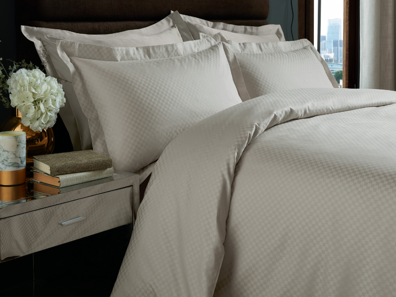 Ivory Checks Sheets — Checks Sheets, Bed Sheets by Royal Mills