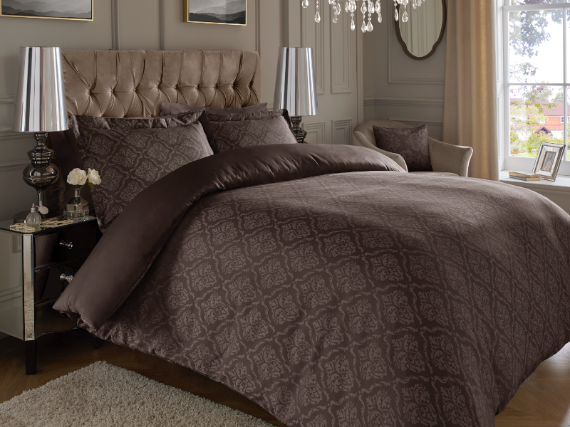 Brown Jacquard/Damask Sheets — Jacquard / Damask Sheets, Bed Sheets by Royal Mills