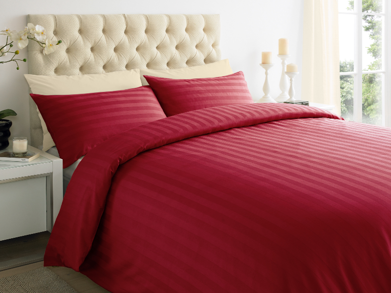 Red 2 CM Stripes Duvet Covers — 2 CM Stripes Duvet Covers, Duvet Covers by Royal Mills