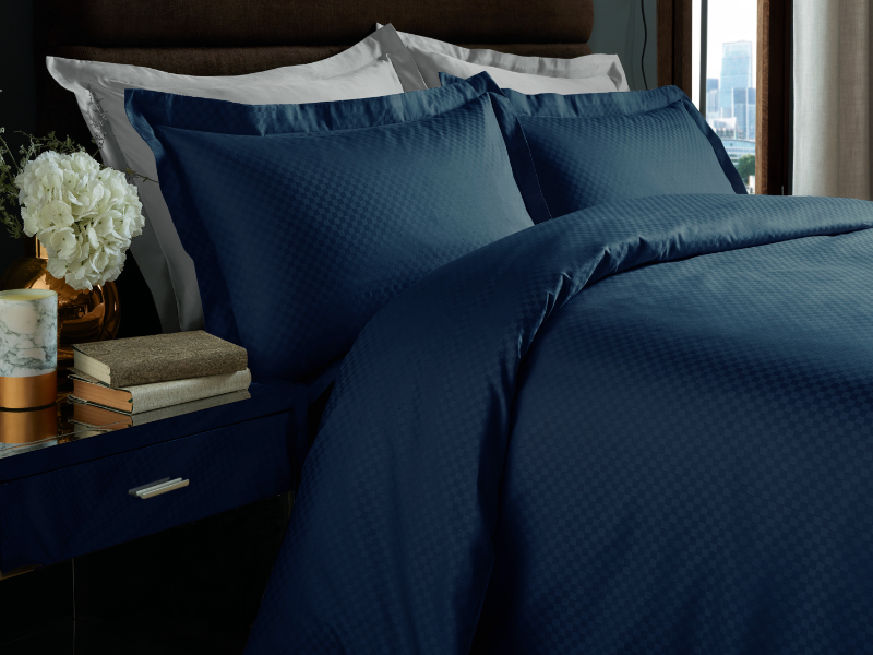 Navy Blue Checks Duvet Covers — Checks Duvet Covers, Duvet Covers by Royal Mills